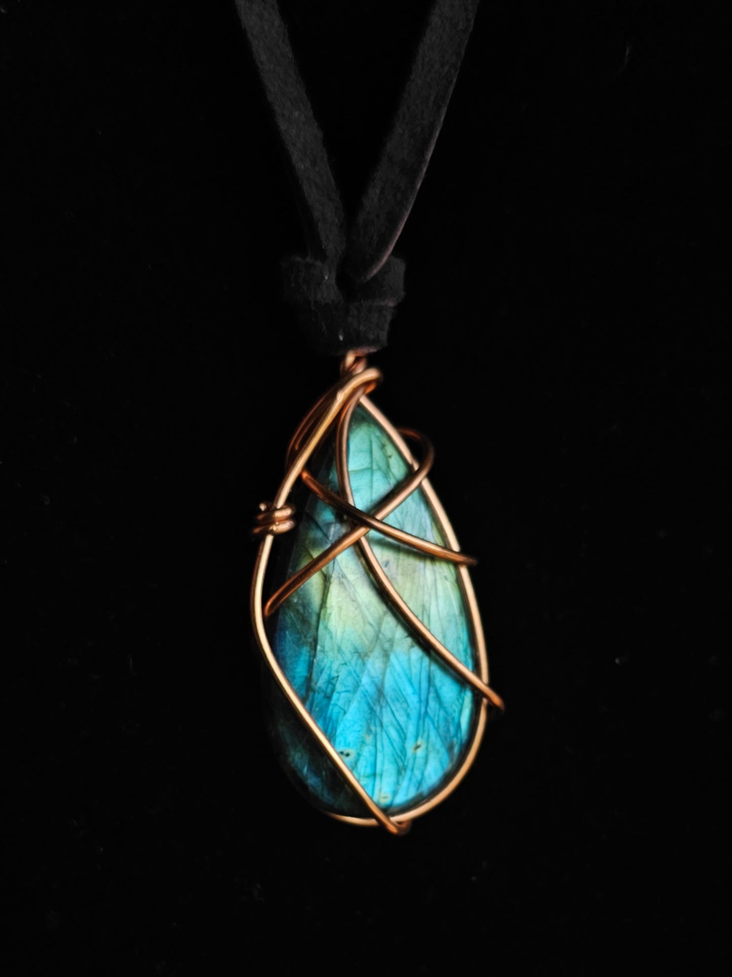 Labradorite Pendant | Medium Drop, Narrow