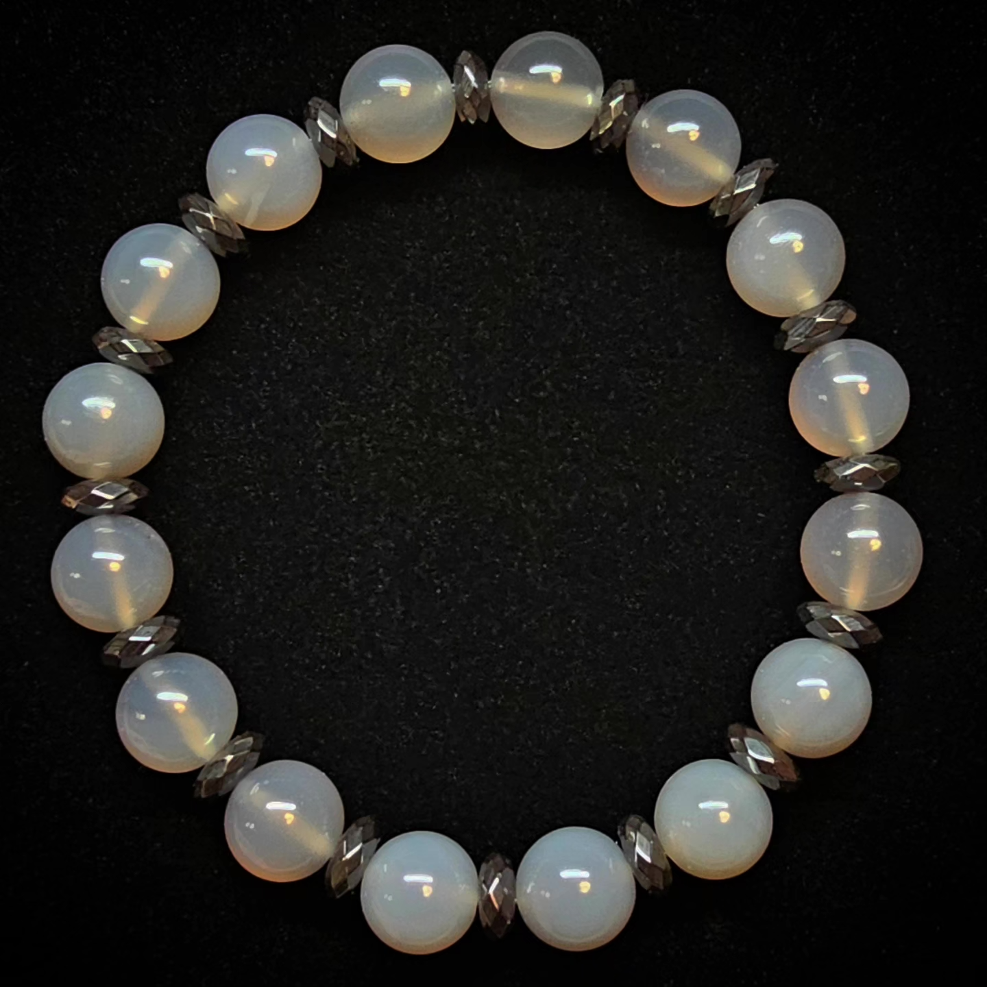 Anchored Duality || Beaded Crystal Bracelet: Agate