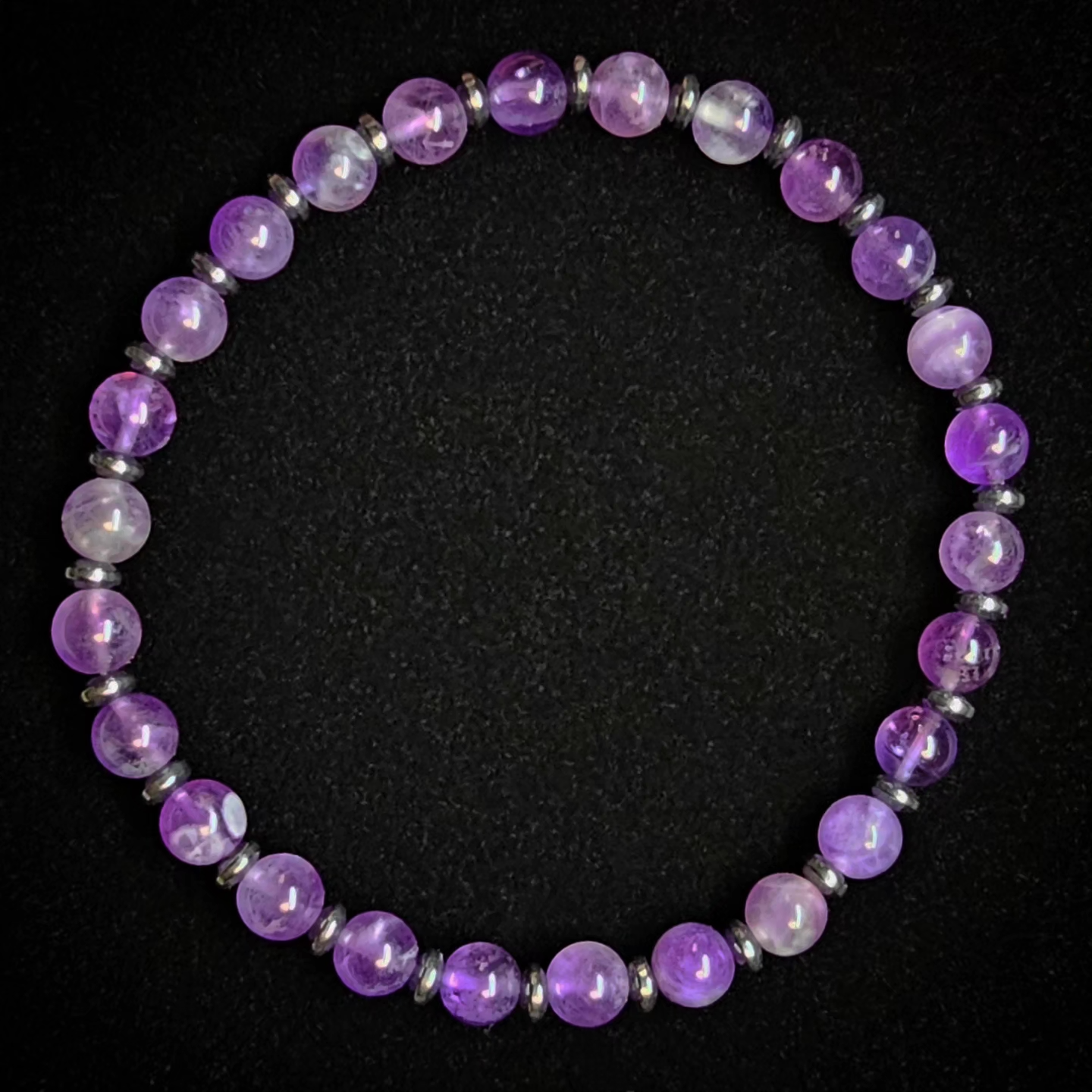 Anchored Duality || Beaded Crystal Bracelet: Amethyst