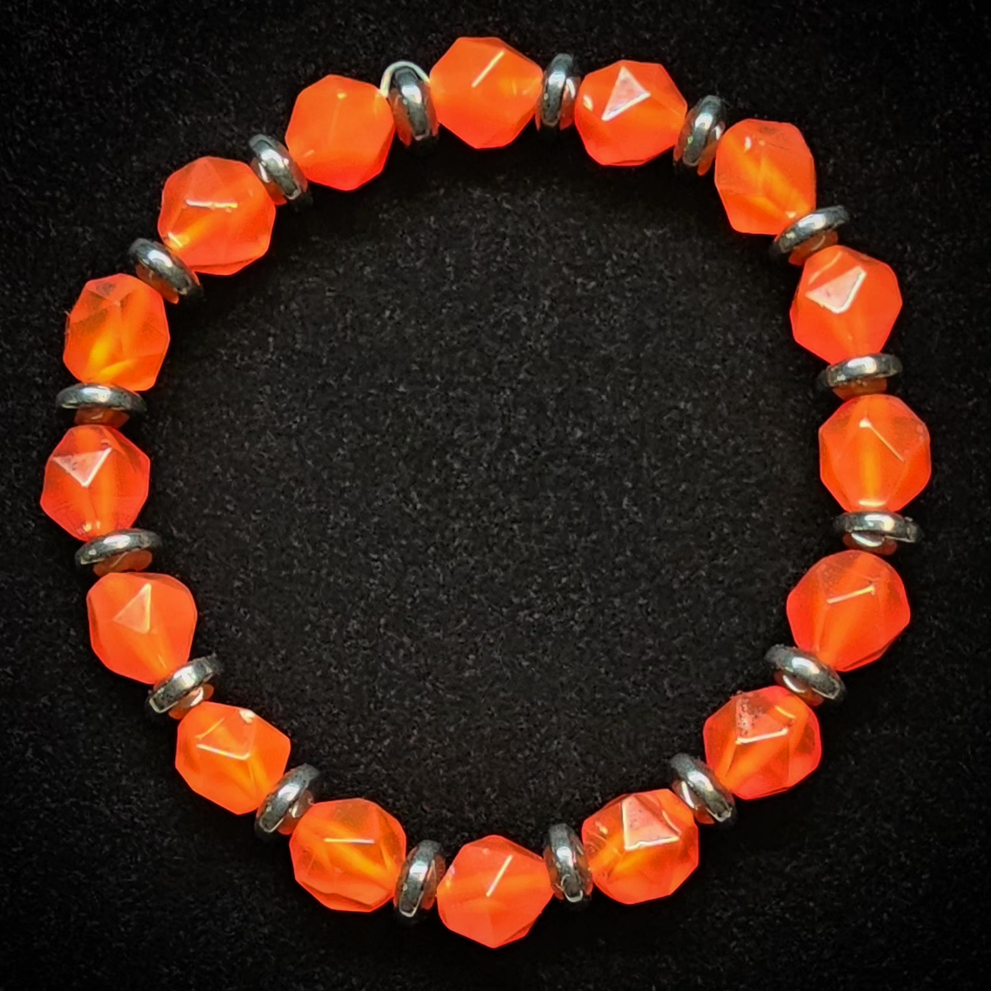Anchored Duality || Beaded Crystal Bracelet: Carnelian