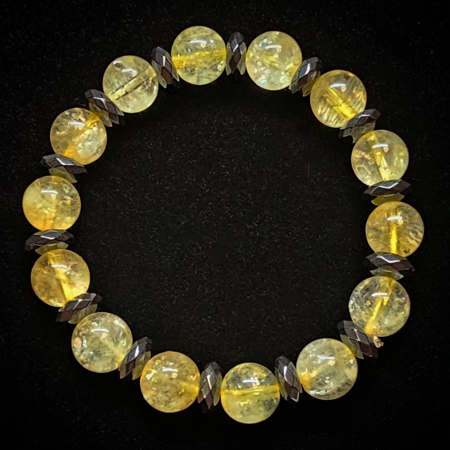 Anchored Duality || Beaded Crystal Bracelet: Citrine