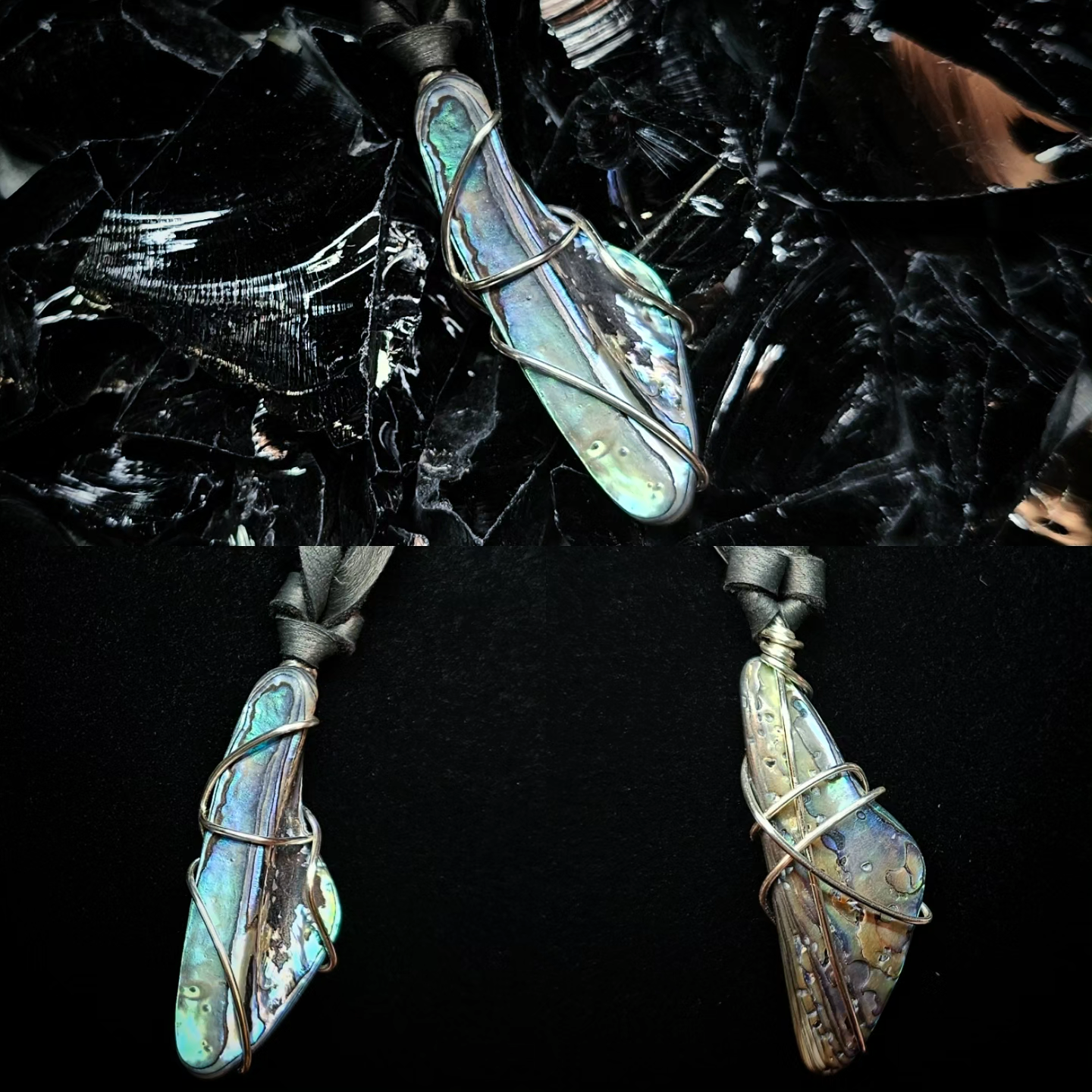 Wrapped Pendant: Abalone