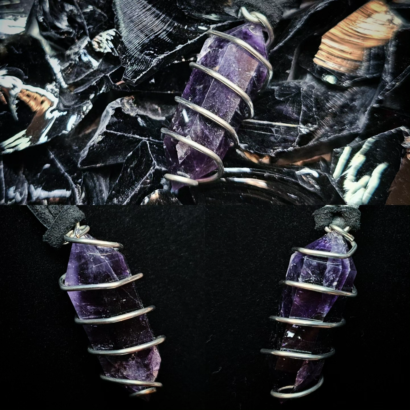 Wrapped Pendant: Amethyst