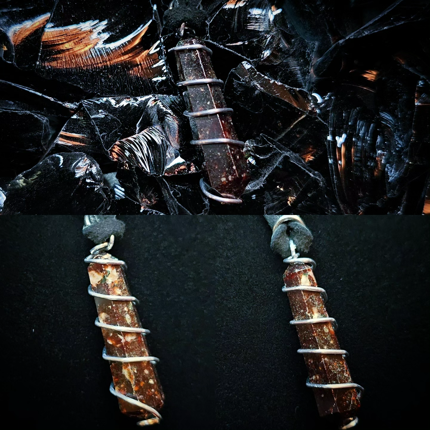 Wrapped Pendant: Garnet