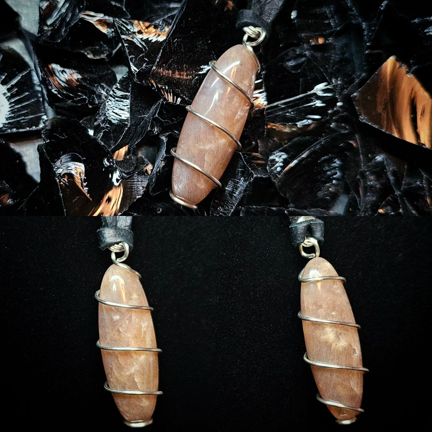 Wrapped Pendant: Moonstone