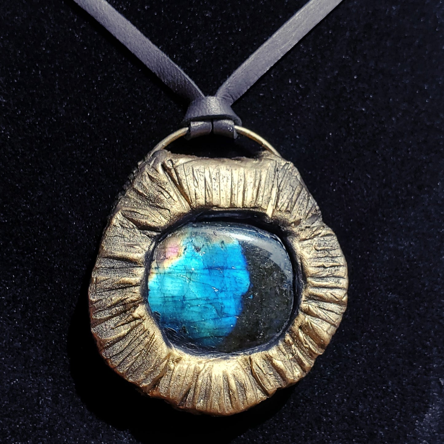 Sculpted Amulet: Labradorite