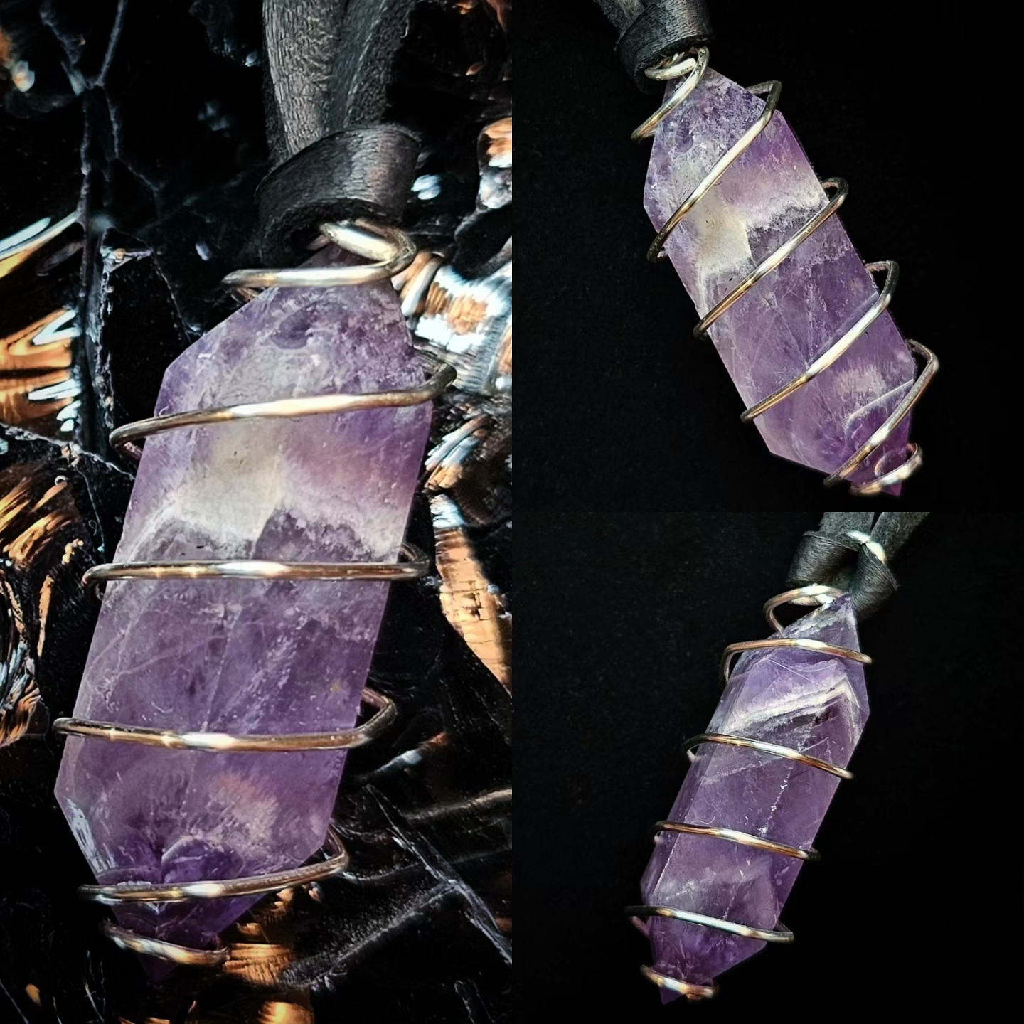 Wrapped Pendant: Amethyst